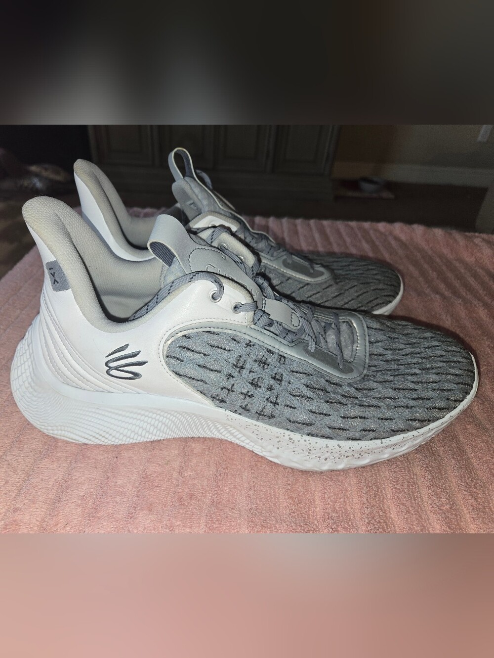 Under Armour Curry Flow 9 White And Grey Basketball Shoes Mens 13